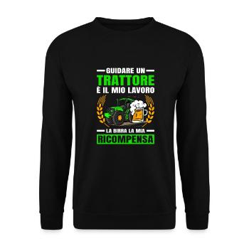 Agricoltura La Birra La Mia Ricompensa Trattore - Unisex Pullover - Schwarz - Vorne - Alina (178cm) & Michal (187cm)
