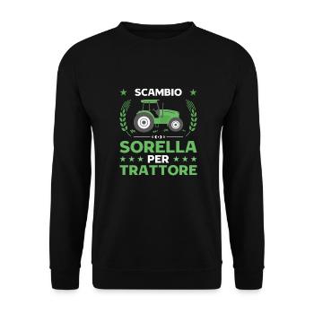 Agricoltura Scambio Sorella Per Trattore - Unisex Pullover - Schwarz - Vorne - Alina (178cm) & Michal (187cm)