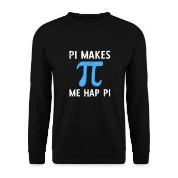 Math Pi Makes Me Happy Pi - Unisex Pullover - Schwarz - Vorne - Alina (178cm) & Michal (187cm)
