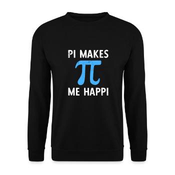 Math Pi Makes Me Happy Pi - Unisex Pullover - Schwarz - Vorne - Alina (178cm) & Michal (187cm)