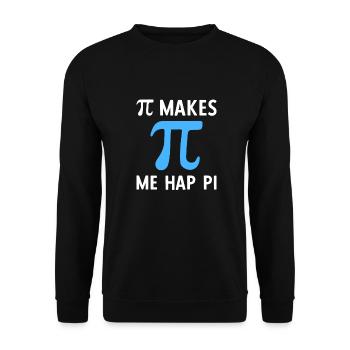 Math Pi Makes Me Happy Pi - Unisex Pullover - Schwarz - Vorne - Alina (178cm) & Michal (187cm)