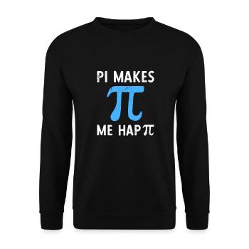 Math Pi Makes Me Happy Pi - Unisex Pullover - Schwarz - Vorne - Alina (178cm) & Michal (187cm)