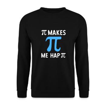 Math Pi Makes Me Happy Pi - Unisex Pullover - Schwarz - Vorne - Alina (178cm) & Michal (187cm)