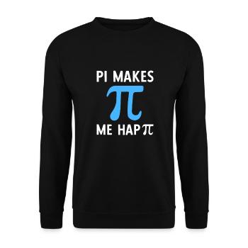 Math Pi Makes Me Happy Pi - Unisex Pullover - Schwarz - Vorne - Alina (178cm) & Michal (187cm)