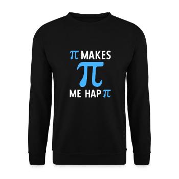 Math Pi Makes Me Happy Pi - Unisex Pullover - Schwarz - Vorne - Alina (178cm) & Michal (187cm)