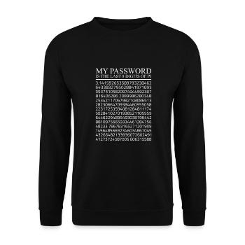 Math My Password Is The Last 8 Digits Of Pi 3,14 - Unisex Pullover - Schwarz - Vorne - Alina (178cm) & Michal (187cm)