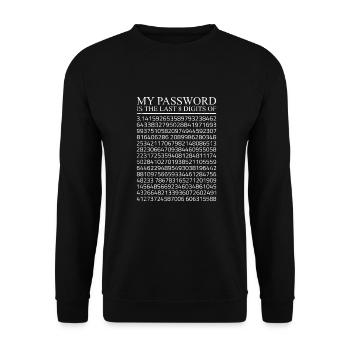Math My Password Is The Last 8 Digits Of 3,14 Pi - Unisex Pullover - Schwarz - Vorne - Alina (178cm) & Michal (187cm)
