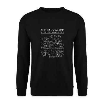 Math My Password Is The Last 8 Digits Of Pi 3,14 - Unisex Pullover - Schwarz - Vorne - Alina (178cm) & Michal (187cm)