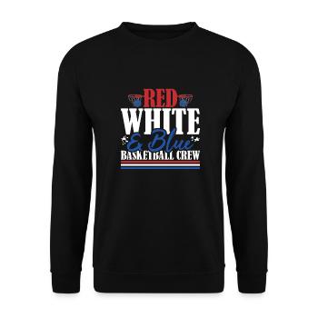 Veteran US Flag Red White & Blue Basketball Crew - Unisex Sweatshirt - black - Front - Alina (178cm) & Michal (187cm)