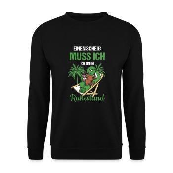 Einen Scheiß Muss Ich Ich Bin Im Ruhestand Rente - Unisex Pullover - Schwarz - Vorne - Alina (178cm) & Michal (187cm)