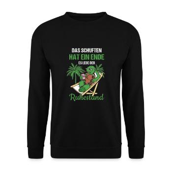 Schuften Hat Ein Ende Es Lebe Der Ruhestand Rente - Unisex Pullover - Schwarz - Vorne - Alina (178cm) & Michal (187cm)