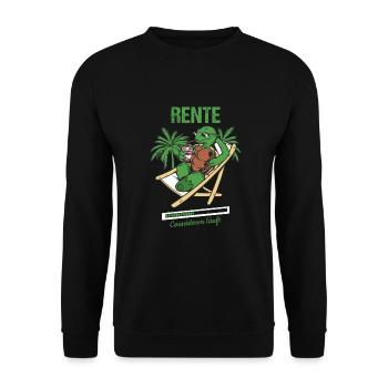 Pensionierung Rente Countdown Läuft Rente - Unisex Pullover - Schwarz - Vorne - Alina (178cm) & Michal (187cm)