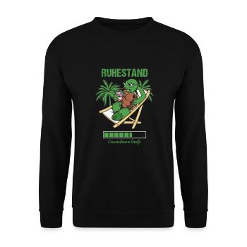 Pensionierung Ruhestand Countdown Läuft Rente - Unisex Pullover - Schwarz - Vorne - Alina (178cm) & Michal (187cm)