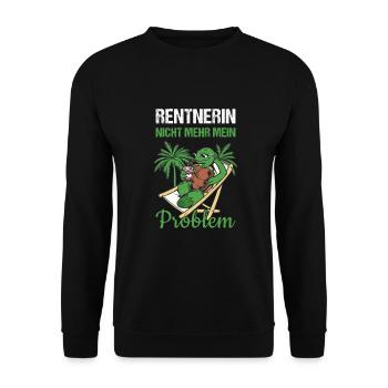 Pensionierung Rentnerin Nicht Mehr Problem Rente - Unisex Pullover - Schwarz - Vorne - Alina (178cm) & Michal (187cm)