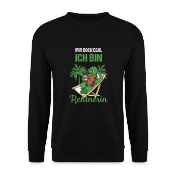 Mir Doch Egal Ich Bin Rentnerin Rente - Unisex Pullover - Schwarz - Vorne - Alina (178cm) & Michal (187cm)