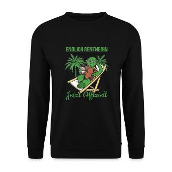 Endlich Rentnerin Jetzt Offiziell Rente - Unisex Pullover - Schwarz - Vorne - Alina (178cm) & Michal (187cm)
