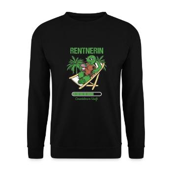 Pensionierung Rentnerin Countdown Läuft Rente - Unisex Pullover - Schwarz - Vorne - Alina (178cm) & Michal (187cm)