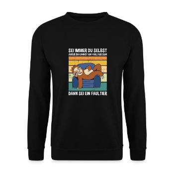 Sein Dann Sei Ein Faultier Süßes Faultier - Unisex Pullover - Schwarz - Vorne - Alina (178cm) & Michal (187cm)