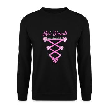 Mei Dirndl Gob's Net Mer In XL Dirndl Ersatz - Unisex Pullover - Schwarz - Vorne - Alina (178cm) & Michal (187cm)