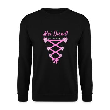 Mei Dirndl Gob's Net Mer In 5XL Dirndl Ersatz - Unisex Pullover - Schwarz - Vorne - Alina (178cm) & Michal (187cm)