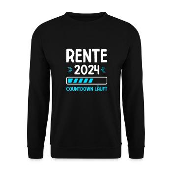 Rente 2024 Countdown Läuft Rente 2024 - Unisex Pullover - Schwarz - Vorne - Alina (178cm) & Michal (187cm)