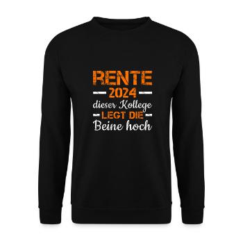 Dieser Kollege Legt Die Beine Hoch Rente 2024 - Unisex Pullover - Schwarz - Vorne - Alina (178cm) & Michal (187cm)