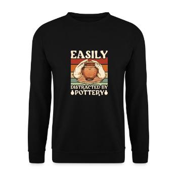Pottery Easily Distracted By Ceramics - Unisex Sweatshirt - black - Front - Alina (178cm) & Michal (187cm)