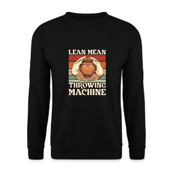 Töpfern Lean Mean Throwing Machine Keramik - Unisex Pullover - Schwarz - Vorne - Alina (178cm) & Michal (187cm)