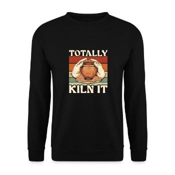 Pottery Totally Kiln It Ceramics - Unisex Sweatshirt - black - Front - Alina (178cm) & Michal (187cm)