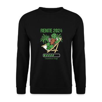 Rente 2024 Countdown Läuft Rente 2024 - Unisex Pullover - Schwarz - Vorne - Alina (178cm) & Michal (187cm)