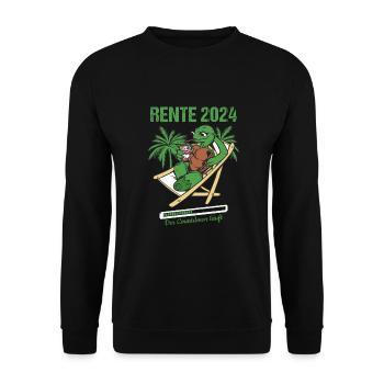 Rente 2024 Der Countdown Läuft Rente 2024 - Unisex Pullover - Schwarz - Vorne - Alina (178cm) & Michal (187cm)