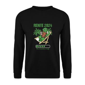 Rente 2024 Der Countdown Läuft Rente 2024 - Unisex Pullover - Schwarz - Vorne - Alina (178cm) & Michal (187cm)