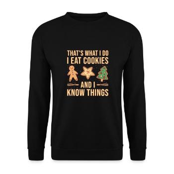 Baking I Love Cookies Cookie - Unisex Pullover - Schwarz - Vorne - Alina (178cm) & Michal (187cm)