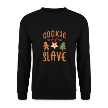 Cookie Baking Team Slave Cookie - Unisex Pullover - Schwarz - Vorne - Alina (178cm) & Michal (187cm)
