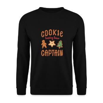 Cookie Baking Team Captain Cookie - Unisex Sweatshirt - black - Front - Alina (178cm) & Michal (187cm)