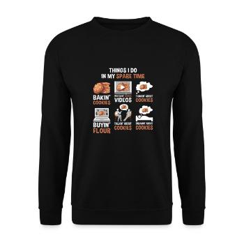 Cuire des choses que je fais dans mon cookie de temps libre - Sweat-shirt Unisexe - noir - Devant - Alina (178cm) & Michal (187cm)