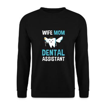 Hygienist Wife Mom Dental Assistant - Unisex Pullover - Schwarz - Vorne - Alina (178cm) & Michal (187cm)