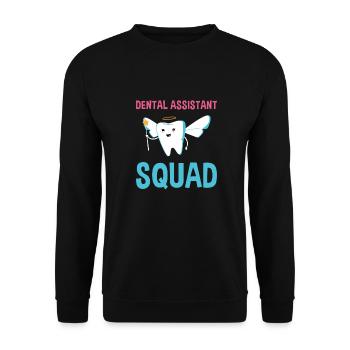 Hygienist Dental Assistant Squad Dental Assistant - Unisex Pullover - Schwarz - Vorne - Alina (178cm) & Michal (187cm)