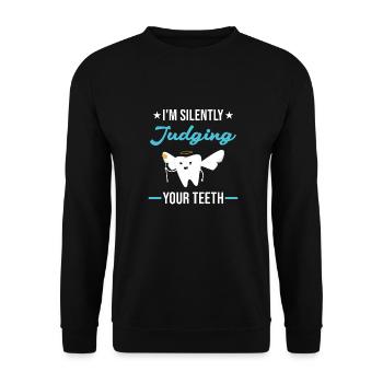 I'm Silently Judging Your Teeth Dental Assistant - Unisex Sweatshirt - black - Front - Alina (178cm) & Michal (187cm)