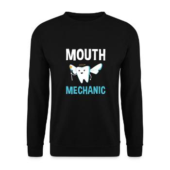 Hygienist Mouth Mechanic Dental Assistant - Unisex Pullover - Schwarz - Vorne - Alina (178cm) & Michal (187cm)
