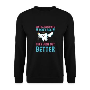 Hygienist They Just Get Better Dental Assistant - Unisex Sweatshirt - black - Front - Alina (178cm) & Michal (187cm)