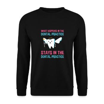 What Happens In The Practice Dental Assistant - Unisex Sweatshirt - black - Front - Alina (178cm) & Michal (187cm)