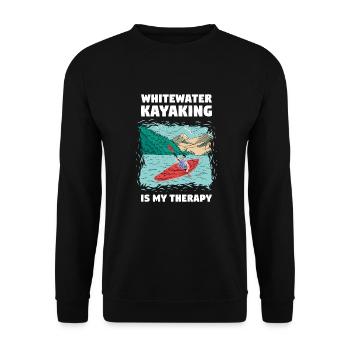 Whitewater Kayaking Is My Therapy - Unisex Pullover - Schwarz - Vorne - Alina (178cm) & Michal (187cm)