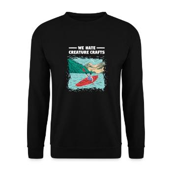 We Hate Creature Crafts Whitewater Kayaking - Unisex Pullover - Schwarz - Vorne - Alina (178cm) & Michal (187cm)