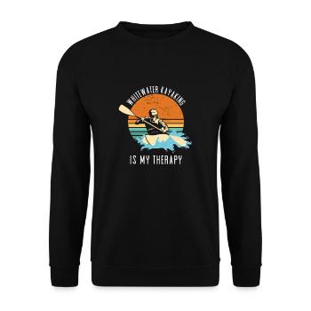 Whitewater Kayaking Is My Therapy - Unisex Sweatshirt - black - Front - Alina (178cm) & Michal (187cm)