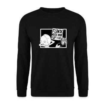 FLINTA Needs More Space! - Unisex Pullover - Schwarz - Vorne - Alina (178cm) & Michal (187cm)