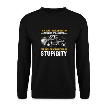 Mon sarcasme dépend de votre niveau de stupidité - Sweat-shirt Unisexe - noir - Devant - Alina (178cm) & Michal (187cm)