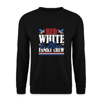 Veteran US Flag Red White & Blue Family Crew - Unisex Sweatshirt - black - Front - Alina (178cm) & Michal (187cm)