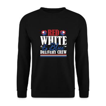 Vétéran US Flag Red White & Blue Delivery Crew - Sweat-shirt Unisexe - noir - Devant - Alina (178cm) & Michal (187cm)