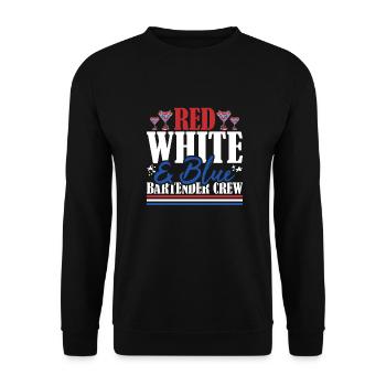 Veteran US Flag Red White & Blue Bartender Crew - Unisex Sweatshirt - black - Front - Alina (178cm) & Michal (187cm)
